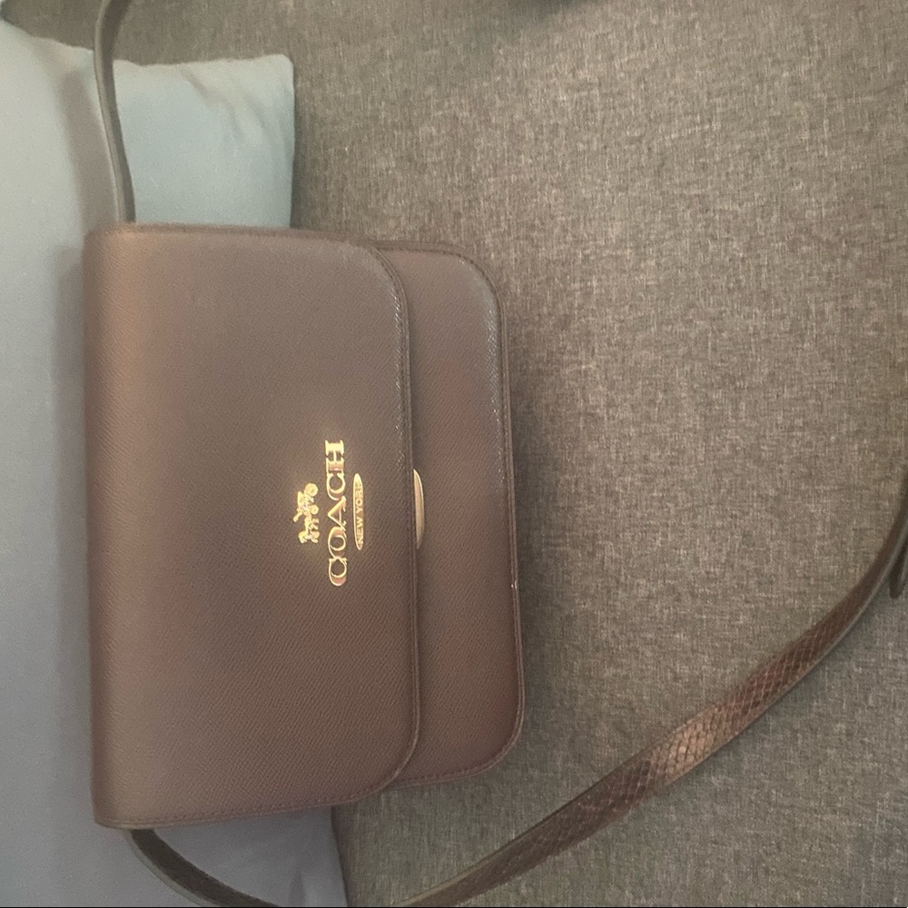 Dark brown coach purse brand new used one time